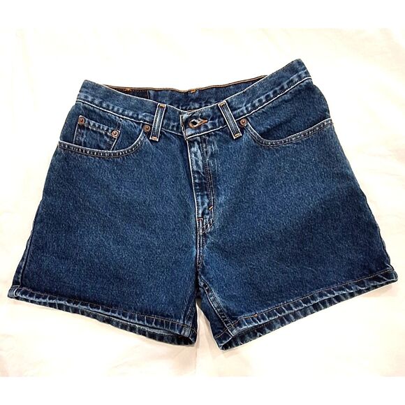 Vintage Girls Womens Levi's High Waist Jean Shorts Classic Blue Red Tab Sz 9 Jr. - Picture 1 of 11
